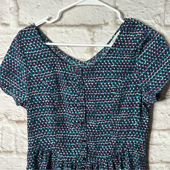 Freebird Polka Dot Dress Purple Blue Size Medium - Picture 2 of 4